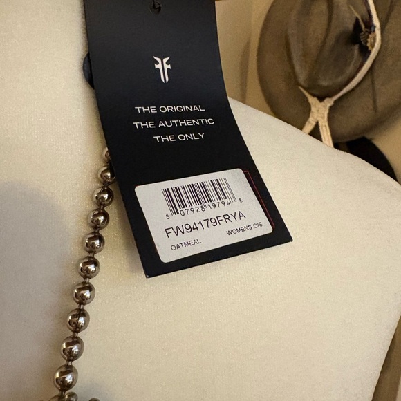 Frye Tan Hat with Pink Rose and Lace Band - Picture 5 of 7